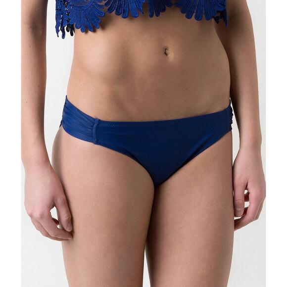 5/$25 Jessica Simpson Navy Blue Bikini Hipster Bottoms Size Large - Picture 1 of 5